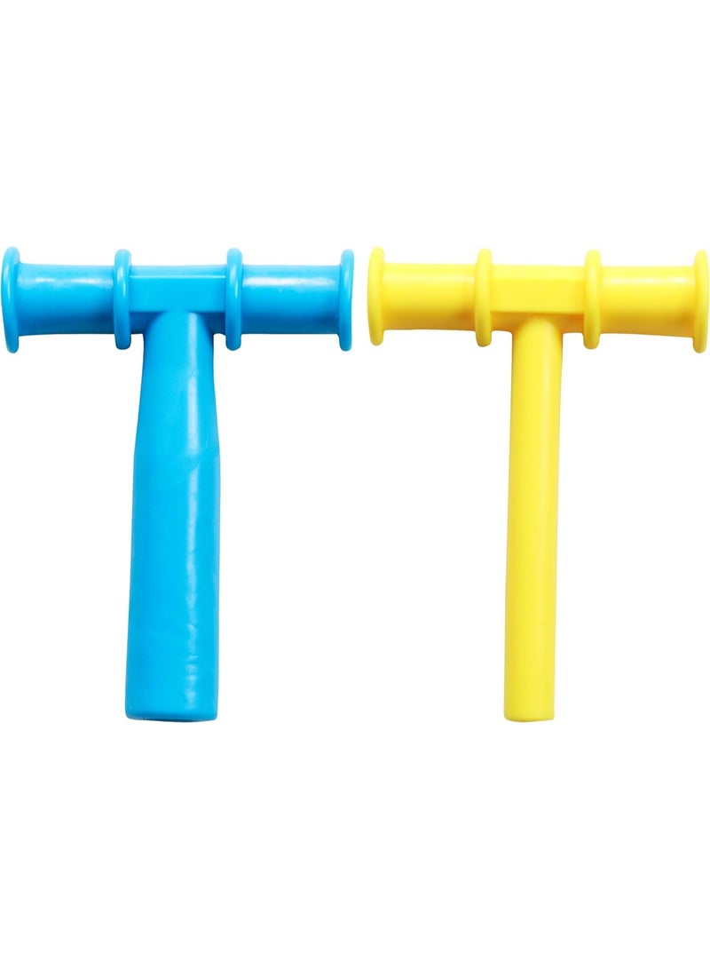 abley's Sensory Chew Tube, T-Shaped Design (Blue & Yellow) - Image 1